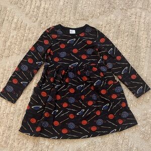 Hanna Andersson Cosmic Print Kids Dress - Black, Red, Blue
